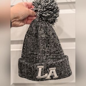 LA Los Angeles Cali beanie black and white